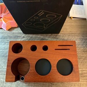 Premium Wooden Espresso Tamping Station